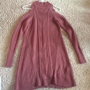 Burnt Orange cut-out shoulder dress 🍁